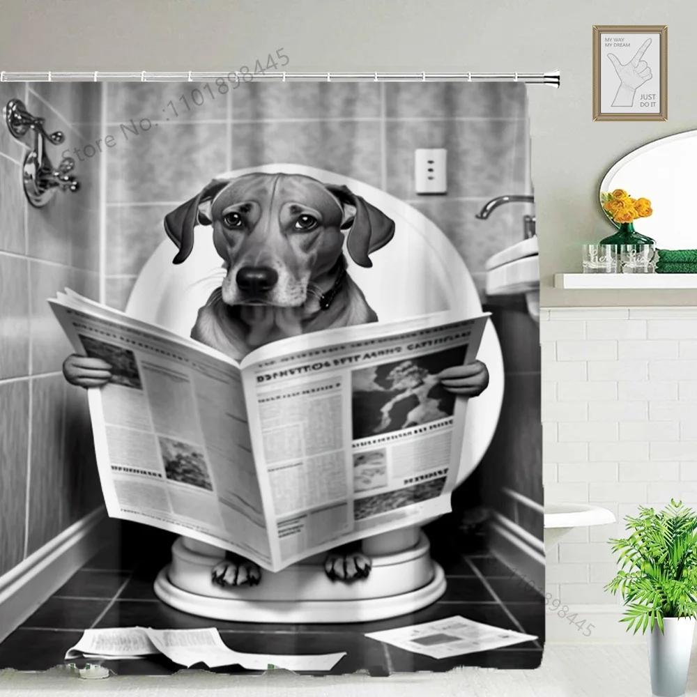 Lustiger Tier Duschvorhang Badewanne Yak Kuh Esel Dschungel Wildtiere Modern Minimalistisch Toilette Lesen Ziege Badezimmer Duschvorha