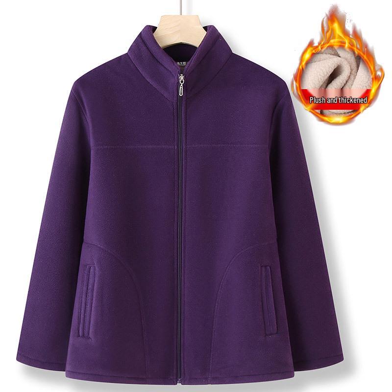 Women's Fleece Hoodie Jacket for Elderly - Winter & Spring Wear