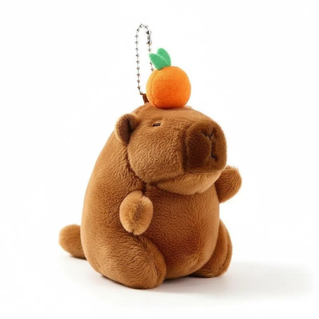 Wiggly Tail Capybara Plush Toy Keychain, Cute Kawaii Capybara Plushie with Moving Tail, Anime Bag Charm Gift for Girls Kids Fans