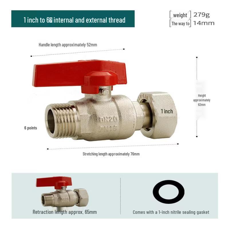 All-Copper Red Handle Live Joint Ball Valve