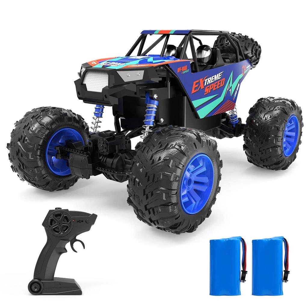 DEERC 18 Scale RC Car for Kids, Super Large, Off-Road, Adult, 4-Wheel Drive, Remote Control, 80 Minutes of Operation Time, 2.4GHz, Stable, Kids Toy,