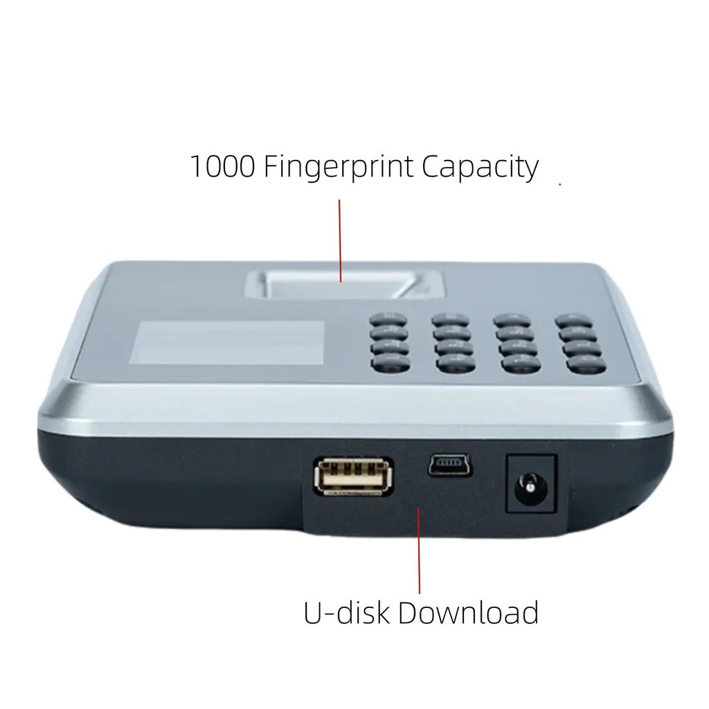 Fingerprint Time Attendance Terminal Employee Clock Recorder Multiple Languages With Password U-disk Download Report