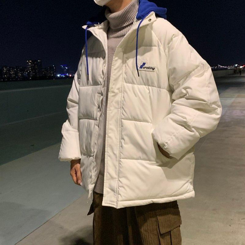 

Men s Cotton Hooded Jacket: Trendy, Versatile, Cross-Border Style M білий