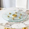 Two-Tier, Rotating Glass Plate. The Upper Glass Diameter 61 cm, the Lower 38 cm. The Design Allows for Easier Picking Up and Putting Down of Objects.