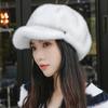 Artificial Fur Women's Velvet Hat Winter Outdoor Travel Warm Hat Faux Fur Duckbill Hat Noble Temperament Fashion Faux Mink Fur with Brim Beret