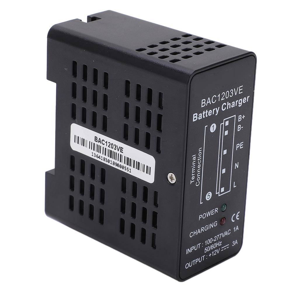 BAC1203VE Mini Battery Charger with LED Indicator Aluminum Alloy Automatic Float Charging Device AC100‑277V