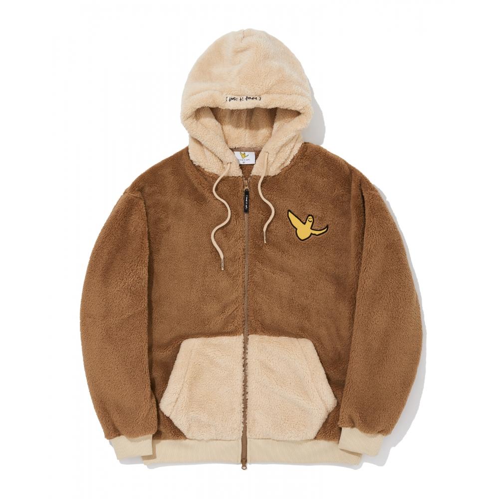 

WHATITISNT Angel Fluffy Hoodie Zipup Коричневый
