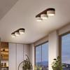 Wabi-Sabi Style Yellow Travertine and Walnut Ceiling Light for Hallways, Cloakrooms, and Balconies