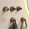 Creamy Style Solid Wood Hook Wall Mounted Coat Hook Key Holder No Drilling Hook  Entrance