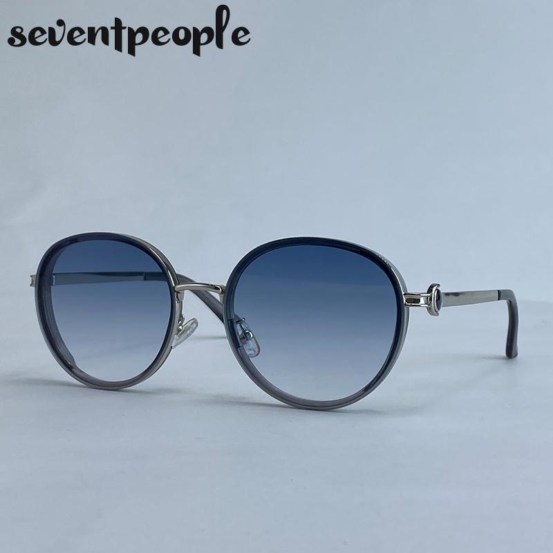 Oversized Round Sunglasses Women  Luxury Brand Classic Punk Driving Sun Glasses For Ladies Vintage Metal Frame Shades UV400