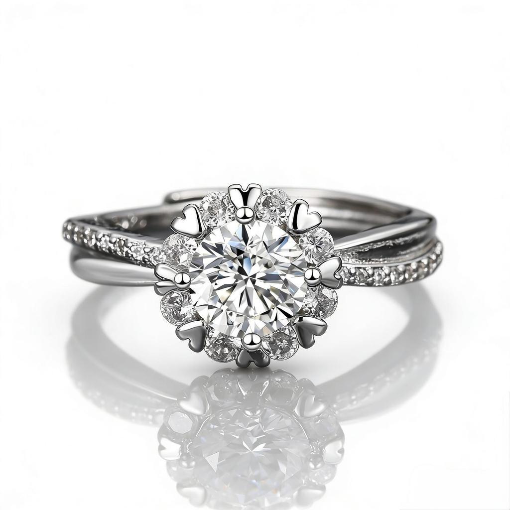 Elegant One Carat Snowflake Zircon Ring for Women – Light Luxury Proposal Jewelry