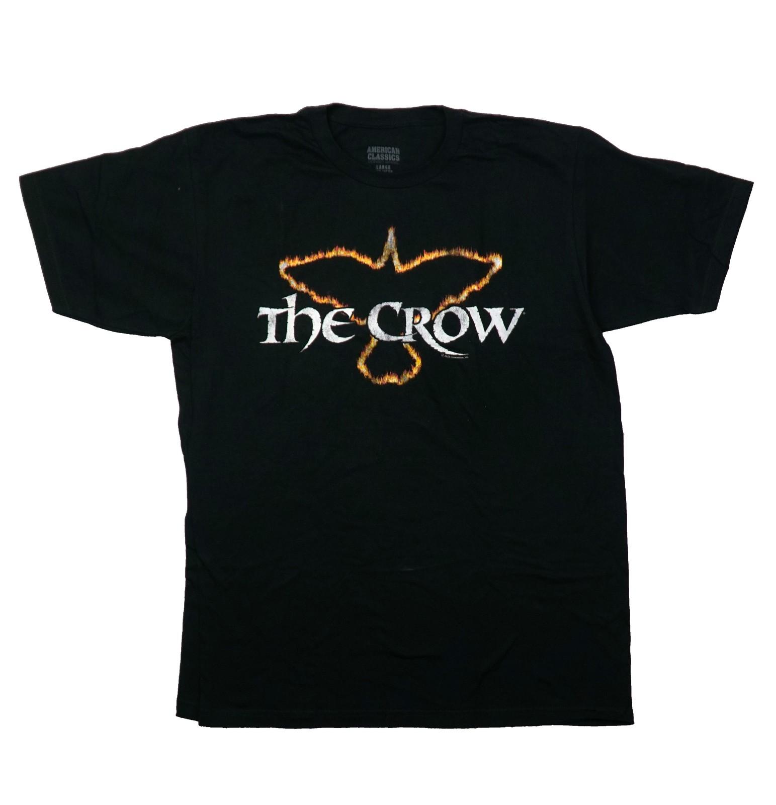 The Crow New Adult T-Shirt - Fire Crow Outline Logo over Name XXXXL