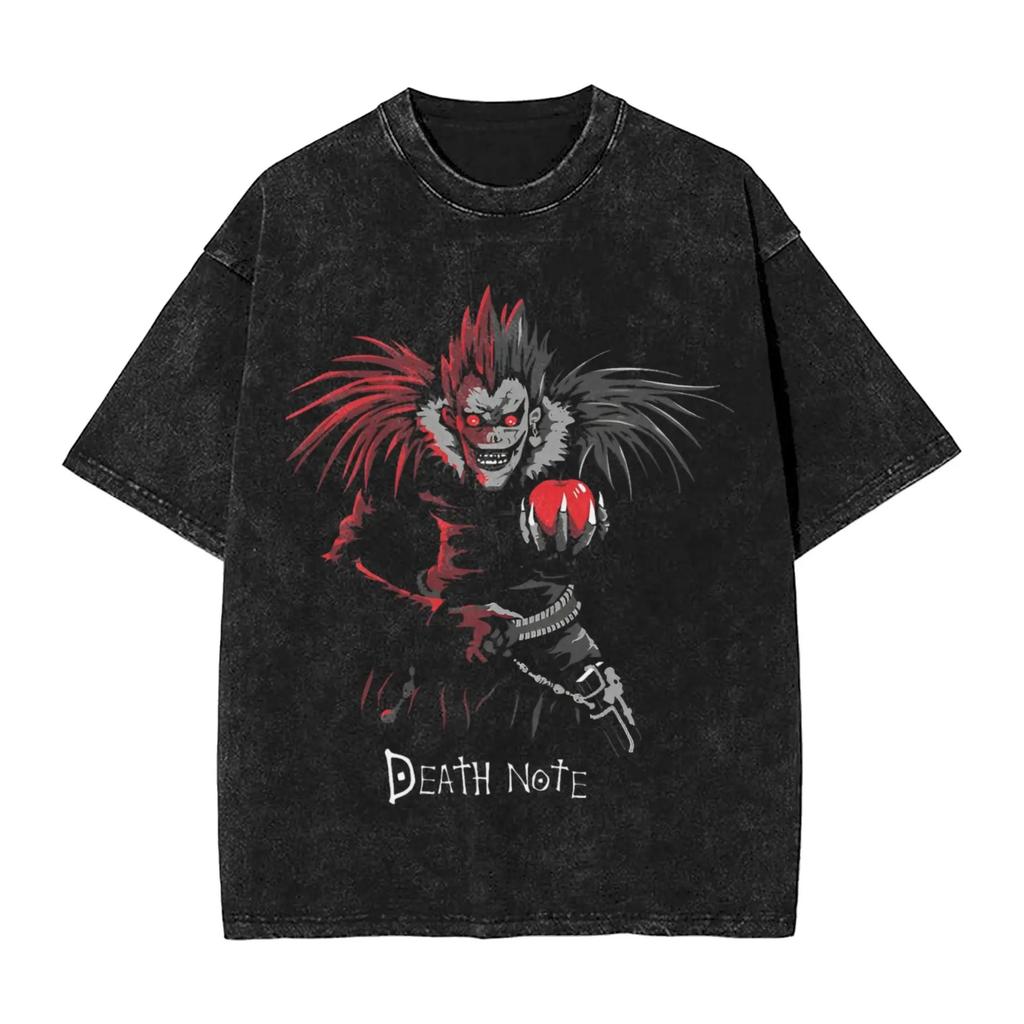 Death Note Manga TShirt Lawliet Graphic Print Tee Washed Loose Short Sleeve Soft Cotton Women And Men Comfortable TShirt