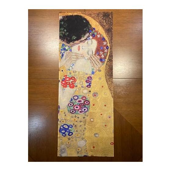 Ukiyo-e Tenugui Towel - Gustav Klimt The Kiss - 100% Cotton - Premium Japanese Tenugui Fabric (Tokuoka) for Vivid Patterns