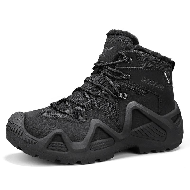 Autumn and winter high-top outdoor non-slip peak climbing boots large size thick-soled Martin boots piled and thickened thermal cotton shoes