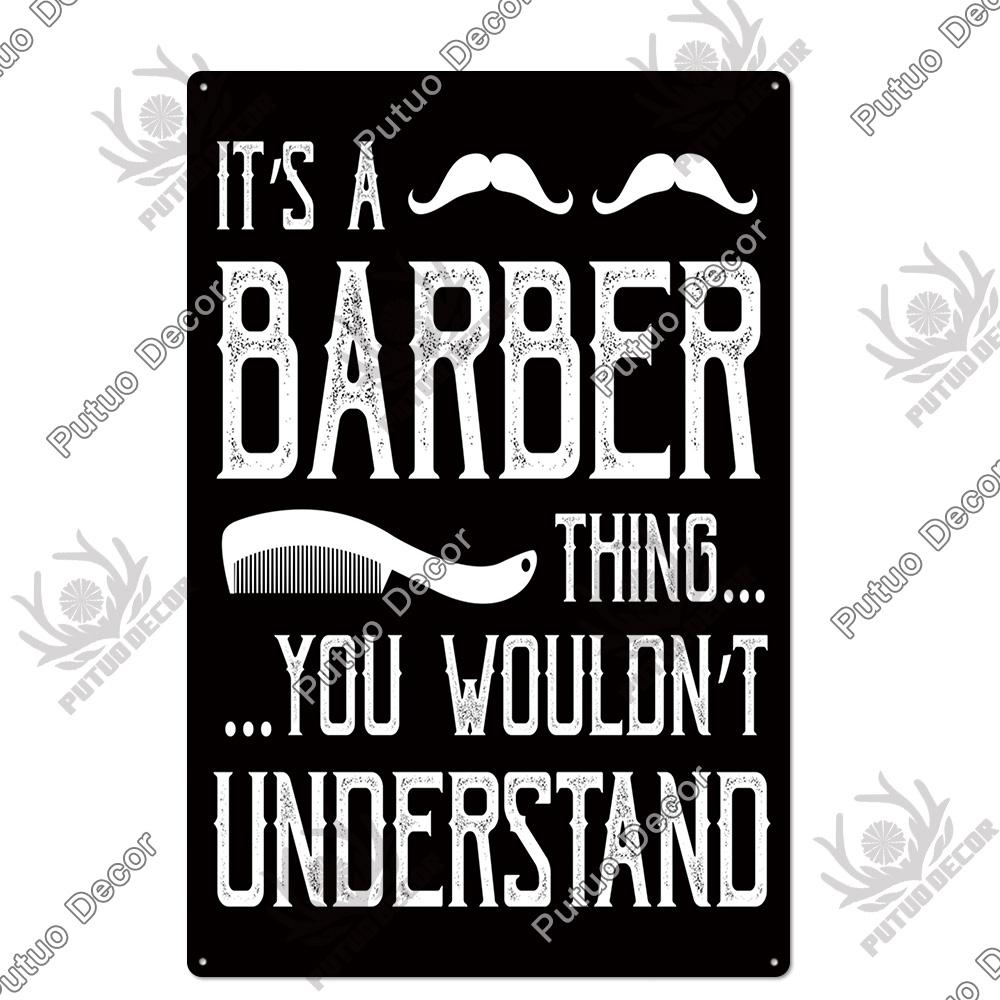 Putuo Decor Vintage Tin Sign Plaque Metal Iron Painting Wall Art Posters for Barber Shop Decoration Accessories Man Cave Home