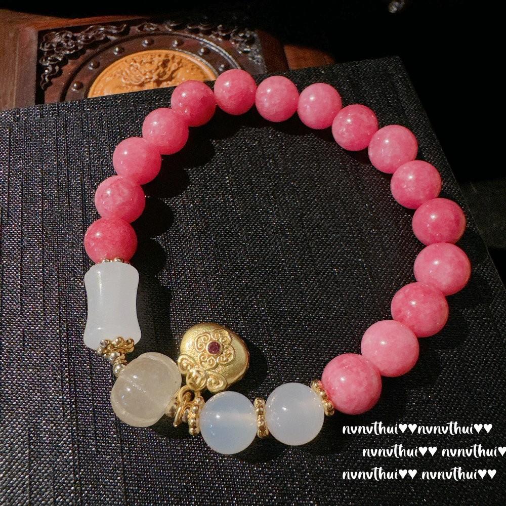 Papalacha, Pink Crystal Flower Bracelet, Rich Family Gold, 18K Gold Plated, Barbie Pink Strawberry Zircon Ring.