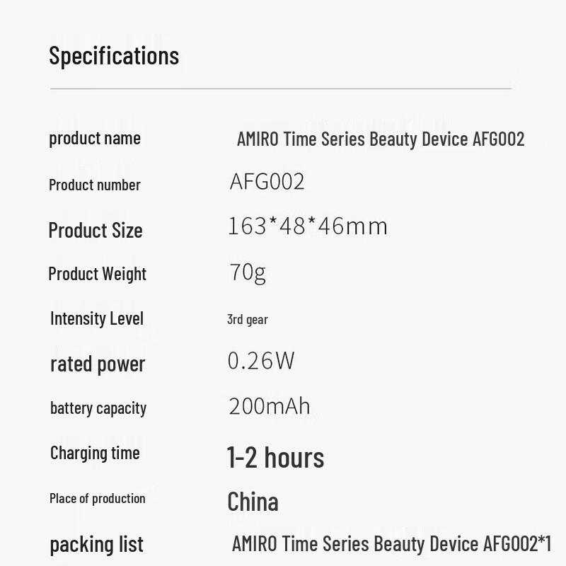 AMIRO Time Series AFG002A Ion Facial Beauty Device