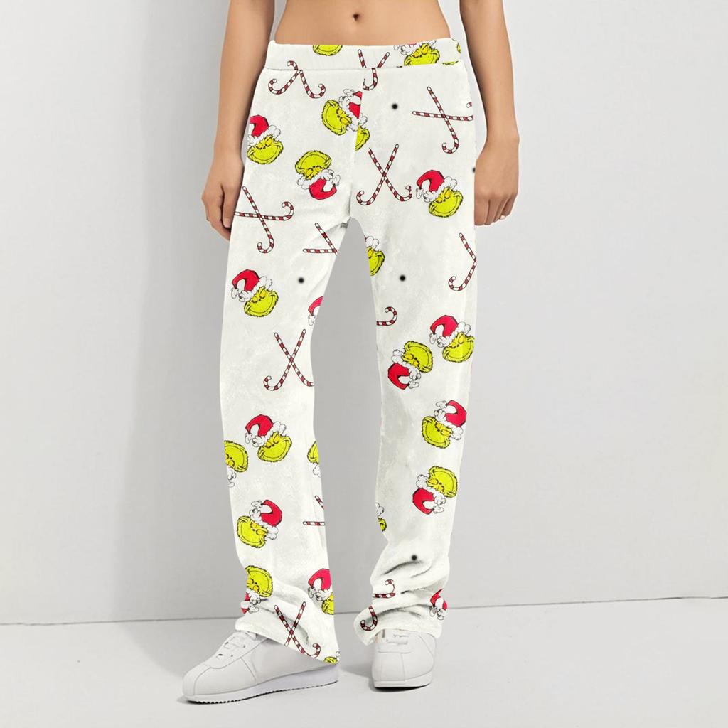 Pyžamové kalhoty Noční prádlo Ležérní Stahovací šňůrka Elastický pas Kalhoty Pohodlné Rovné Jóga Volné Kalhoty