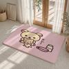 Cute Cartoon Rilakkuma Floor Mat Flannel Rug Non Slip Absorbent Soft Washable For Entryway Hallway Bathroom Kitchen Decor