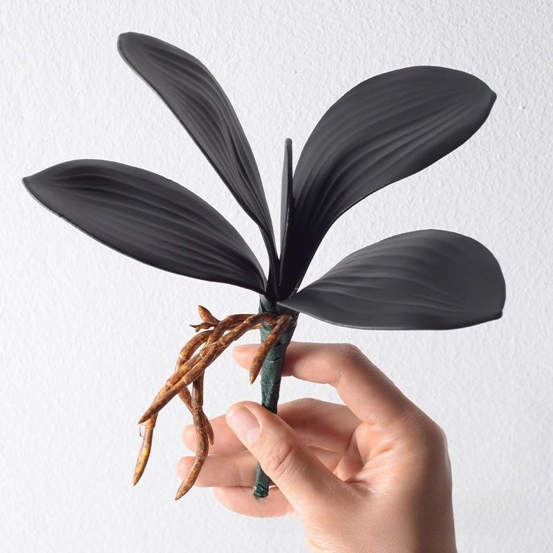 Phalaenopsis Leaves Faux Pu Soft Plastic Plant Accessories For Event Decorations And Home Styling