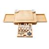 Bamboo Cheese Board with Knife Set and Drawer Tray