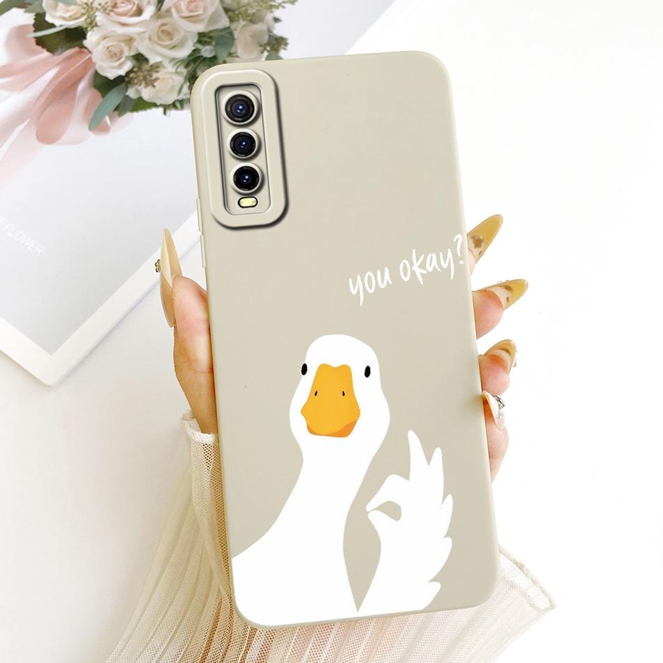 For Vivo Y70s Y70t V2002A Cute Cat Flower Phone Case For Vivo Y70S Y70T 5G Shockproof Soft Silicone Covers Bumpers