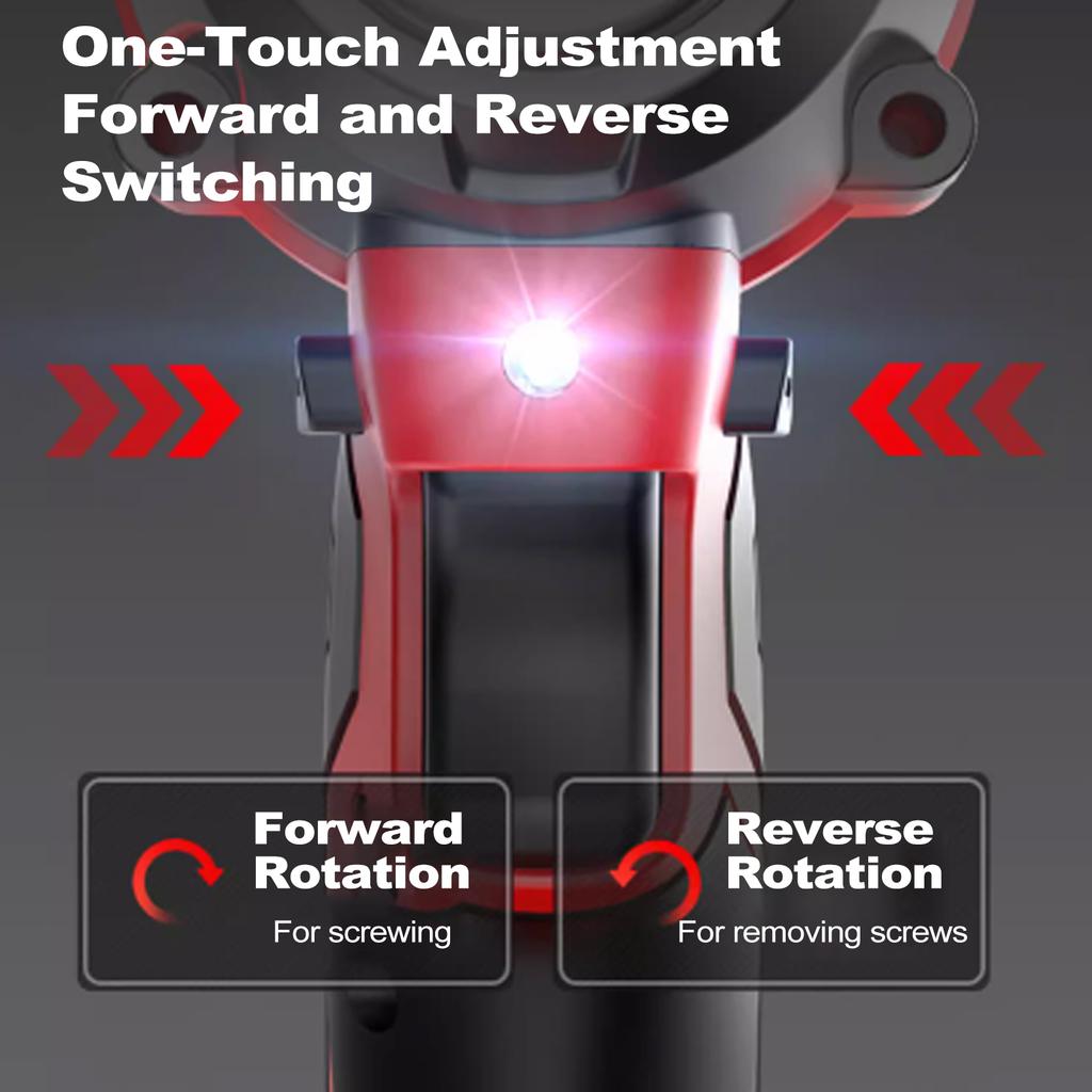 Elektrischer Schlagschrauber, bürstenloser elektrischer Bohrer, 380 Nm, 2800 U/min, Schlagschrauber mit 2 Stück 4,0 Ah
