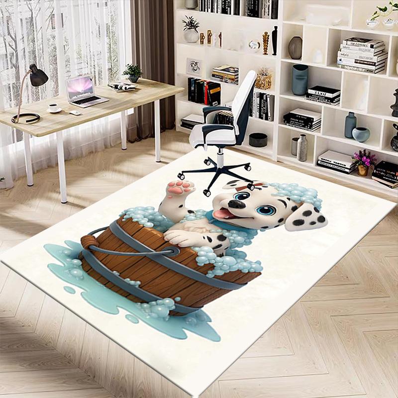 1PC Dalmatian, Bath Non-Slip Floor Carpet Compatible for Office&Living Room&Dining Room - Flat-Weave Machine- Soft & Pattern-E326