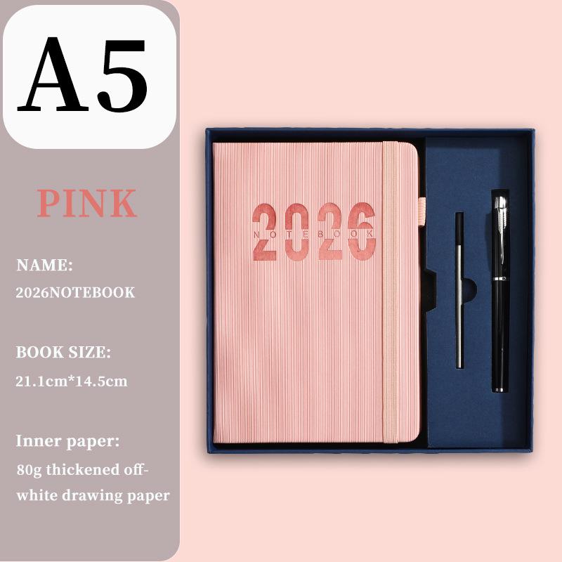 2026 Cross-Border English Diary with Band: Annual Calendar, Weekly Planner, 365-Day Efficiency Notebook