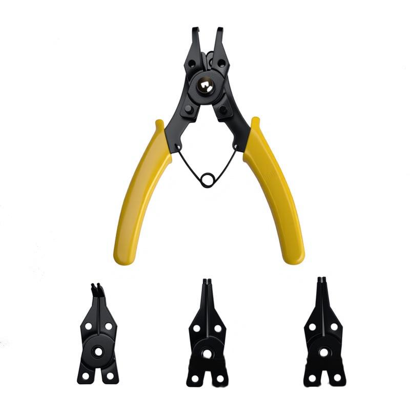 Four-in-One Multifunctional Snap & Retaining Ring Pliers: External/Internal Straight & Bent Pliers