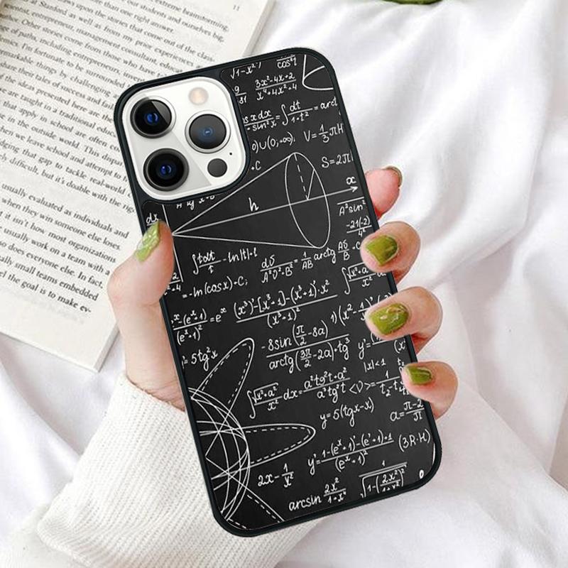 Brains Geek Science Math Physics Formulas Phone Case Cover for iPhone 17 Air 16 16e 12 11 13 14 15 Pro Max for Apple Plus