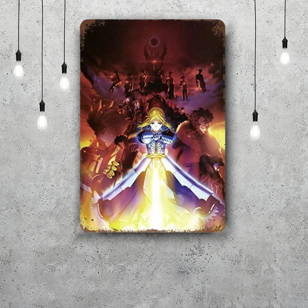 shirou emiya anime Retro Vintage Tin Sign Poster Decorative Plaque Metal Plate Wall Decor