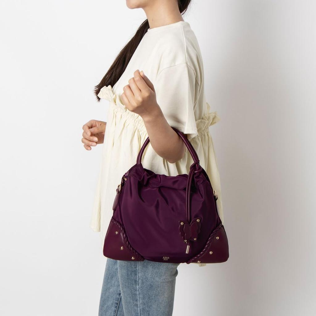 Anna Sui Butterfly Twist Bordeaux 2-Way Handbag, Women's,