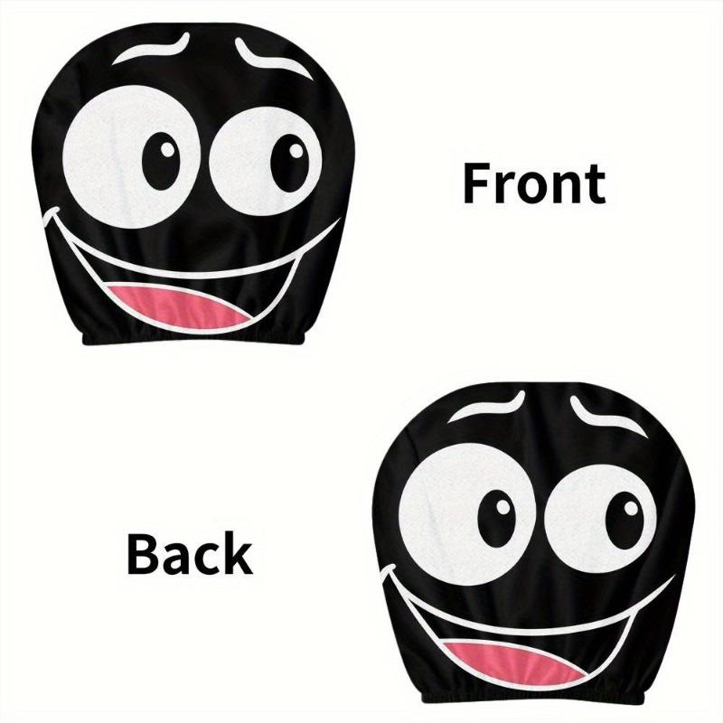 2PCS Funny Cartoon car headrest Cover, Cute Funny Eyes, Suitable for Halloween, Christmas car Universal Elastic Models Funny Decoration