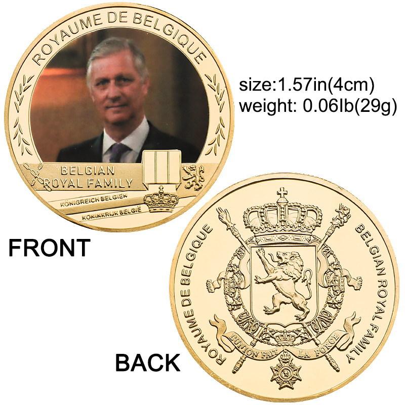 Medalie Comemorativă Regală Belgiană, Monede Comemorative, Set Cadou Artizanat Metalic, Insignă Metalică, Colecție, Include cutie cadou