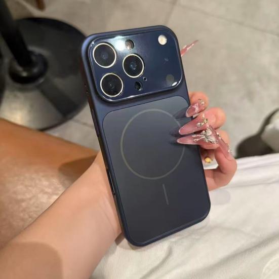 Glass Magnetic Case for IPhone 16 Pro/Pro Max Phone Protective Case for Magsafe Shockproof Cover with Frosted Anti-Scratch Back