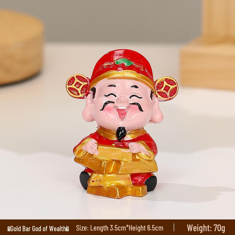 Chinese God of Wealth Figurine for Desktop Decoration - Cute Cultural Gift for Office or Shrine