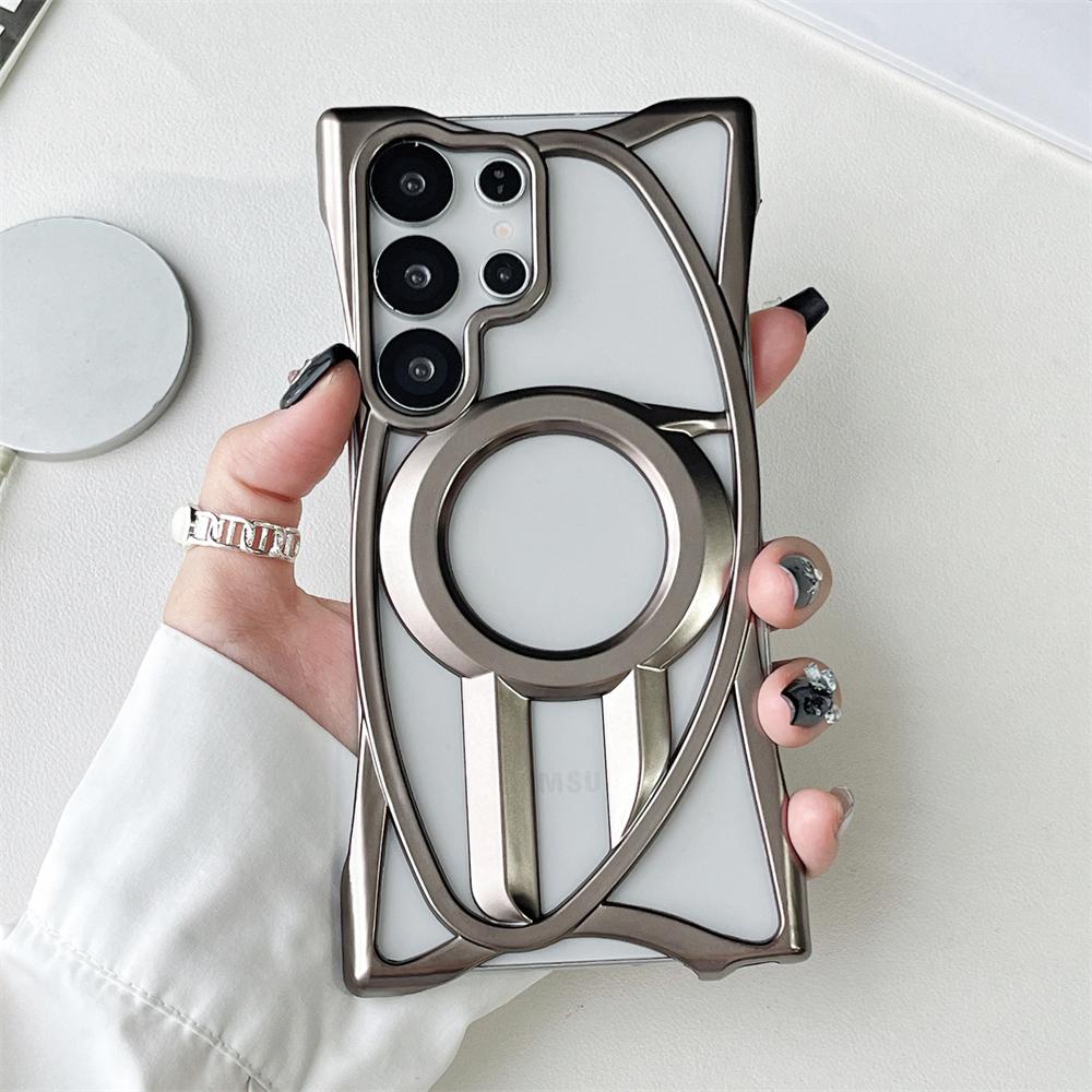 Plating TPU Matte Hollow Cooling Case for Samsung Galaxy S25 Ultra S24 Plus for Magsafe Magnetic Heat Dissipate Bumper Cover