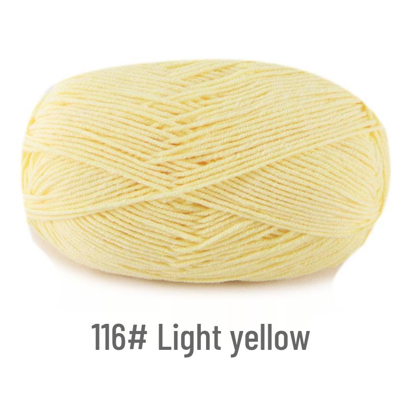 Su He 4-Strand Combed Cotton Yarn for Handmade Knitting: DIY Milk Cotton for Dolls, Cushions, and Blankets.