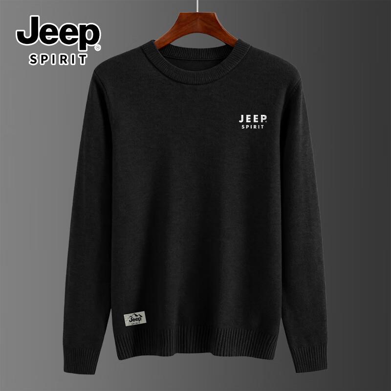 

JEEP SPIRIT Men s Autumn/Winter Wool Blend Round Neck Sweater