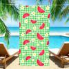 Watermelon & Daisy Beach Towel – Oversized Quick Dry Sand Free with Green Gingham Print for Summer