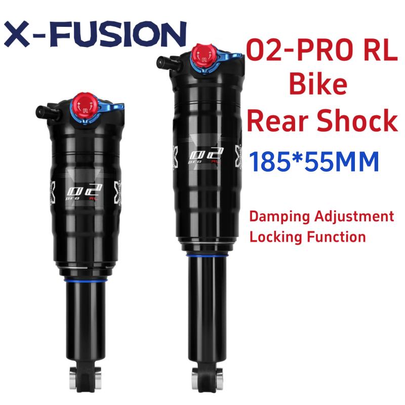 X-Fusion Bicycle Rear Shock Absober 185/225MM Aluminum Alloy Lock-Out Function Damping Adjustment Bicycle Rear Shock Winter Ride 185MM 55MM