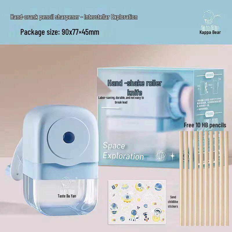 Kaba Bear Hand-Crank Cute Cartoon Pencil Sharpener for Kids - Effort-Saving and Perfect for Elementary Students.