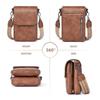 Bolso Bandolera de Cuero Vintage para Mujer Bolso para Teléfono para Mujer Correa Ancha Ajustable Bolso de Mano Compartimentos Múltiples con Cremallera Cartera