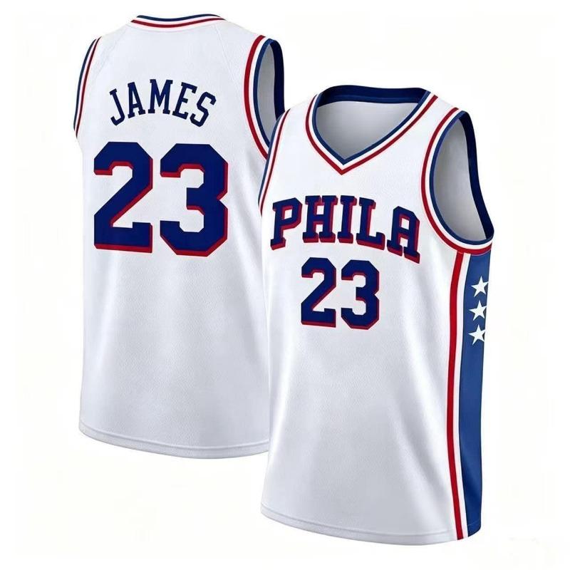 Philadelphia 23 Basketball Jersey Sleeveless Tank Top Quick Dry Sport Streetwear Fans Training Vest White Blue Family Matching