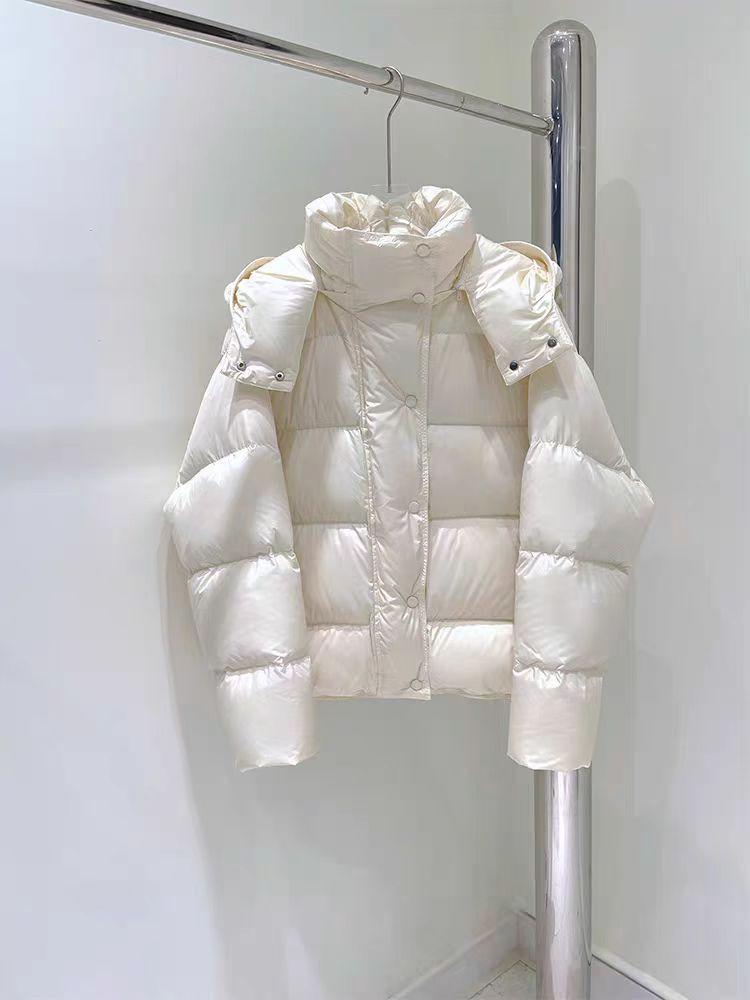 2024 Winter Down Jacket Women's Loose Fashion Thickened Short 90 White Duck Down Warm Jacket