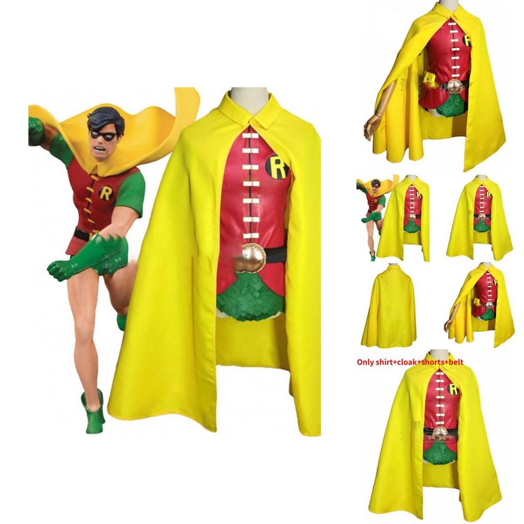 Costume Cosplay di Robin dei Teen Titans in Mistura di Poliestere per Halloween, Spettacoli Teatrali, Adulti