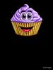 Cupcake & Friends Purple Cupcake Cartoon Oversized Unisex T-Shirt