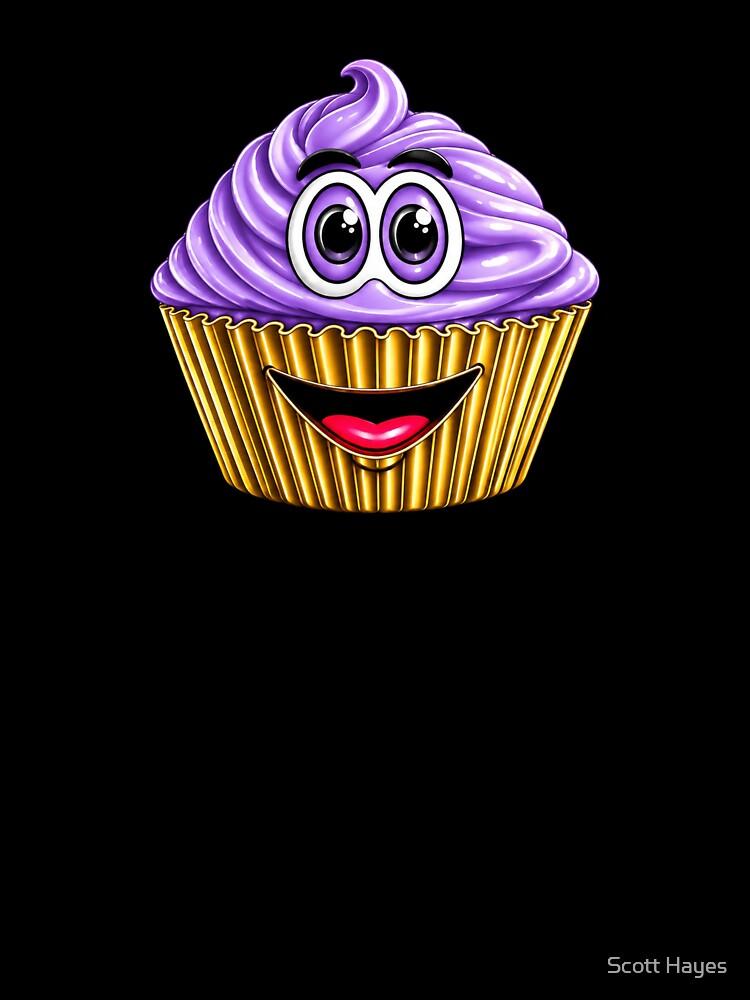 Cupcake & Friends Purple Cupcake Cartoon Oversized Unisex T-Shirt